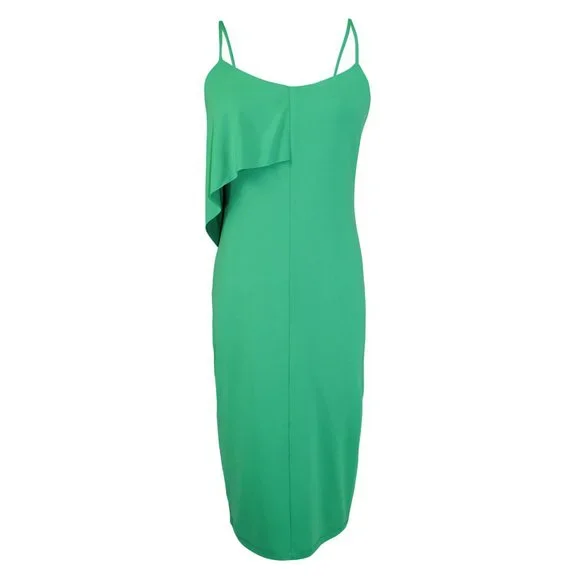 Susana Monaco Dresses | Susana Monaco Nwt Green Fitted Asymmetric Ruffle Spaghetti Strap Dress Small | Color: Green | Size: S | Sjg2788's Closet Susana Monaco Dresses | Susana Monaco Nwt Green Fitted Asymmetric Ruffle Spaghetti Strap Dress Small | Color: Green | Size: S | Sjg2788's Closet